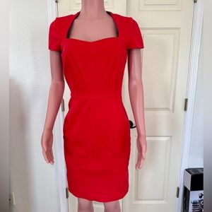 Banana Republic- Size 8 Red Sweetheart Neckline Sheath Dress